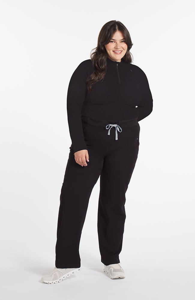 Bond Baseluxe Slim Fit Half Zip Top Black | Dolan