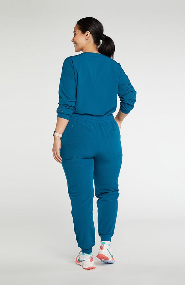 Alpine Dolman ¾ Sleeve 2-Pocket CORE Scrub Top Caribbean Blue | Dolan