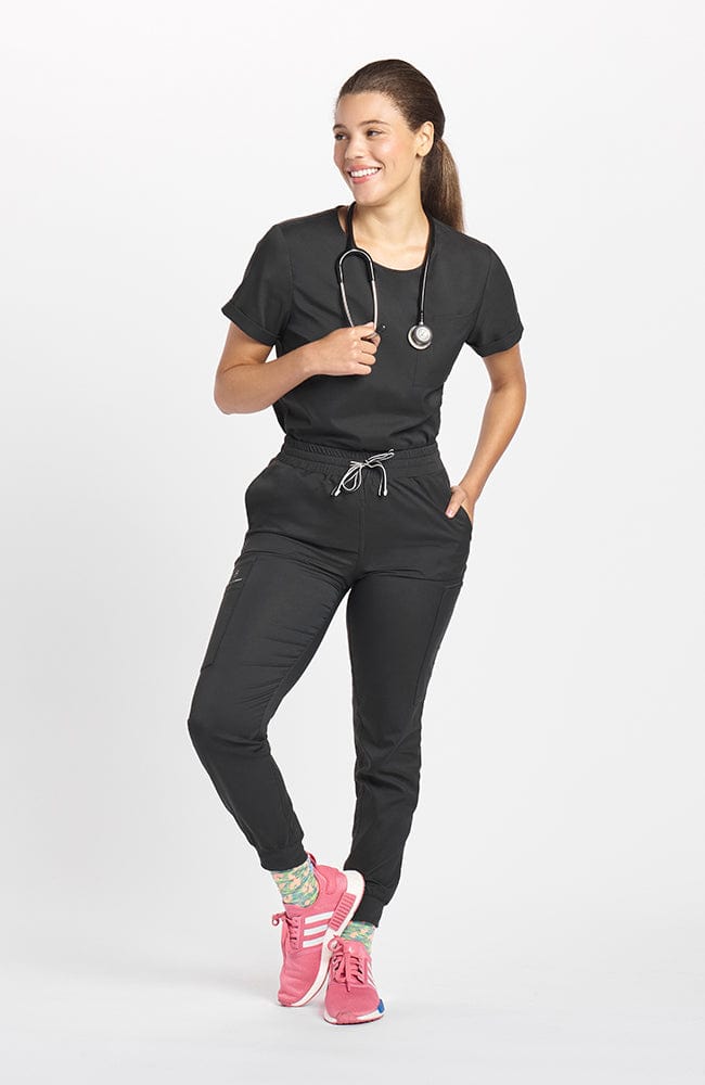 High-Waisted Huntington 7-Pocket Charcoal Jogger Scrubs Dolan