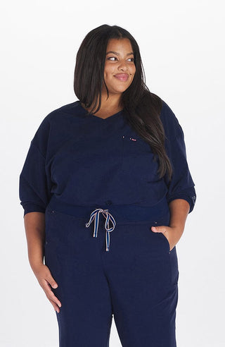 Alpine Dolman Navy Top with 2 Pockets