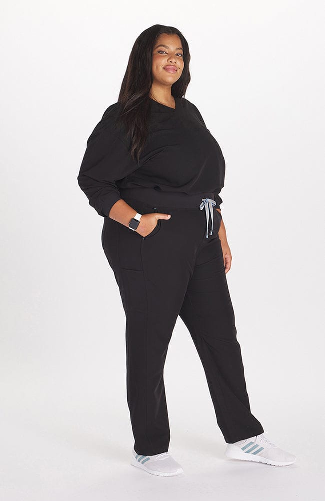 Alpine Dolman ¾ Sleeve 2-Pocket CORE Scrub Top Black | Dolan