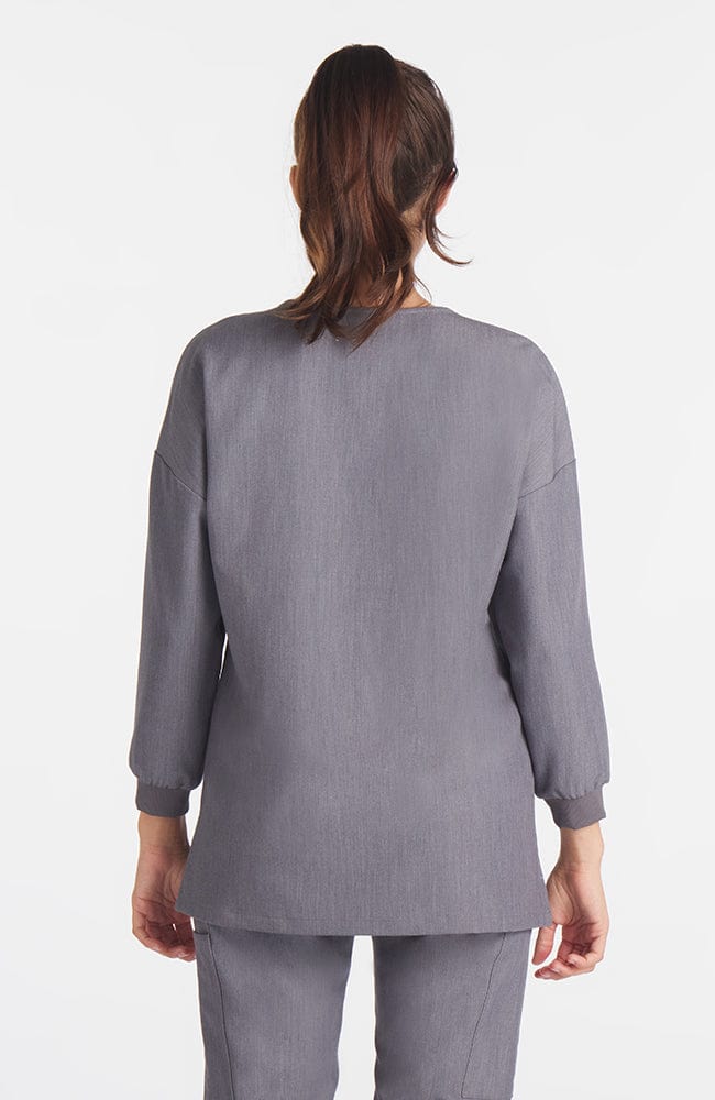 Woman wearing Alpine Top in Graphite - DOLAN