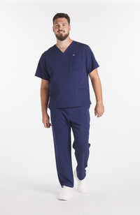 Belmont Men's CORE V Neck 3-Pocket Scrub Top in Navy