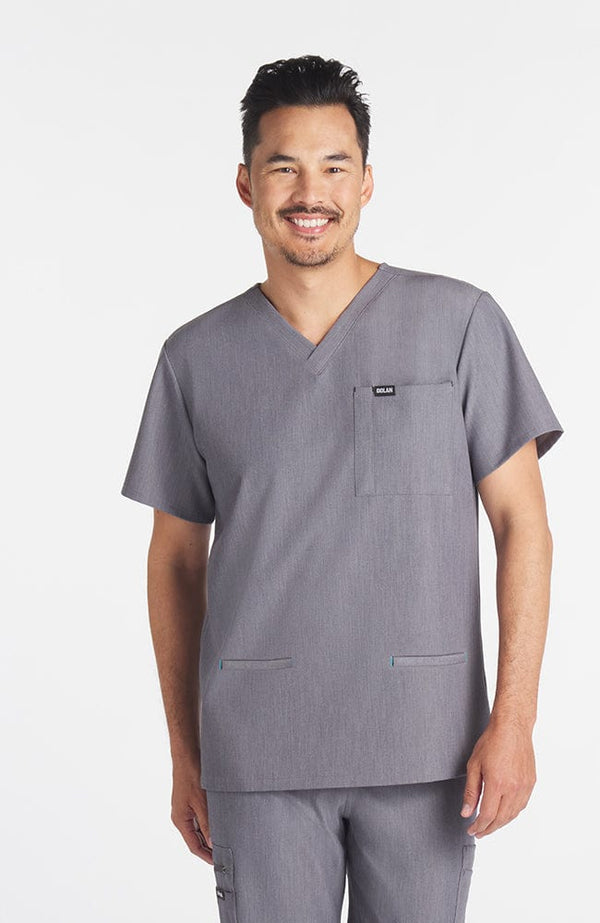 Belmont Men's CORE V Neck 3-Pocket Scrub Top in Graphite