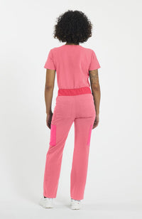 Woman wearing District Pant in Mauve Colorblock - DOLAN