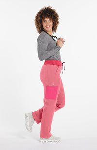 Woman wearing District Pant in Mauve Colorblock - DOLAN