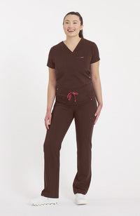 Woman wearing District Pant in Mocha Rose - DOLAN