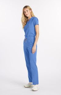 District High Waisted 6-Pocket CORE Scrub Pant in Ceil Blue - DOLAN