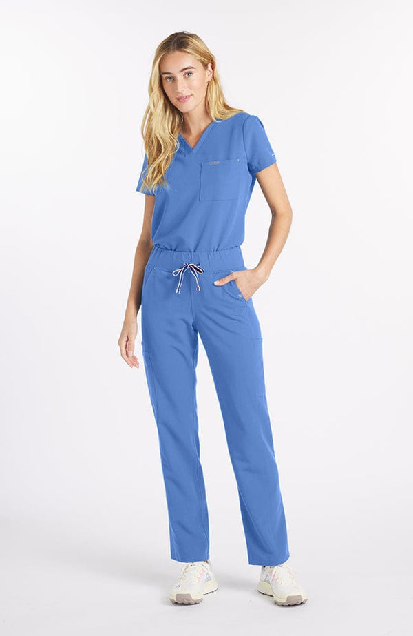 District High Waisted 6-Pocket CORE Scrub Pant in Ceil Blue - DOLAN