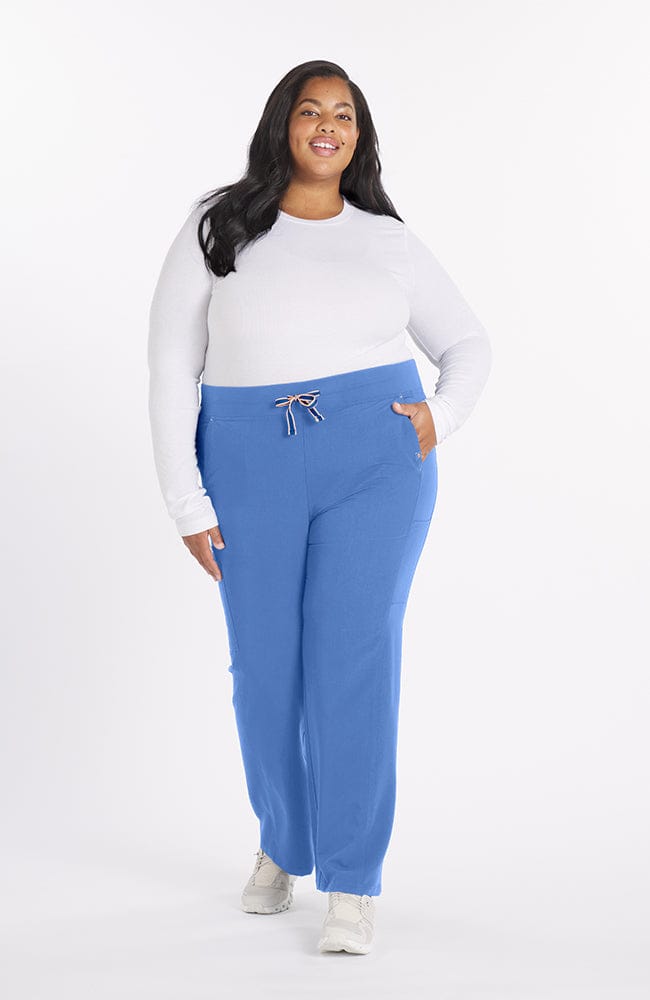 District High Waisted 6-Pocket CORE Scrub Pant in Ceil Blue - DOLAN