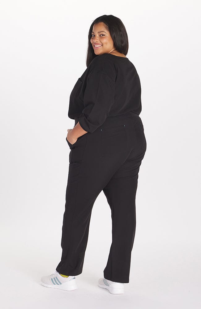 Black Pure Yoga 7-Pocket Tall Women's Scrub Pants 7338T