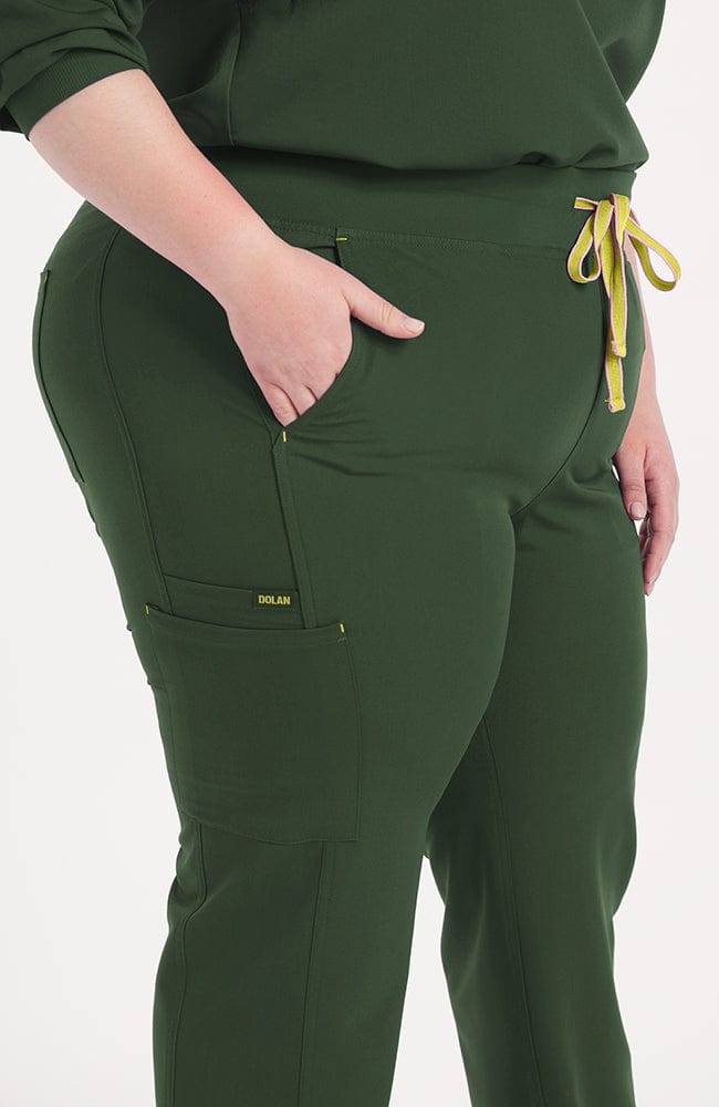 District High Waisted 6-Pocket CORE Scrub Pant Dark Olive | Dolan