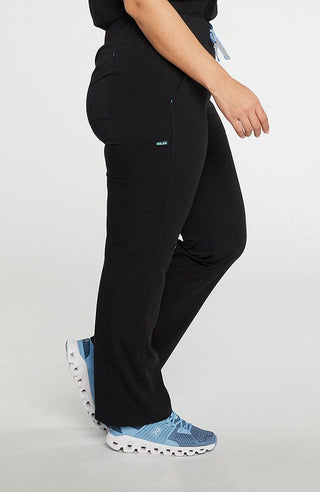 District high-waisted scrub pants 6-pocket CORE scrub in black.