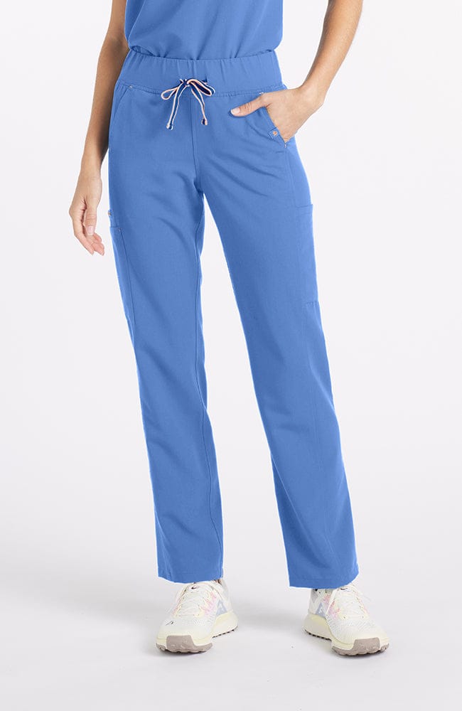 District High Waisted 6-Pocket CORE Scrub Pant in Ceil Blue - DOLAN