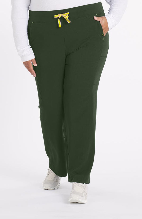 District high-waisted scrub pants 6-pocket CORE scrub in dark olive