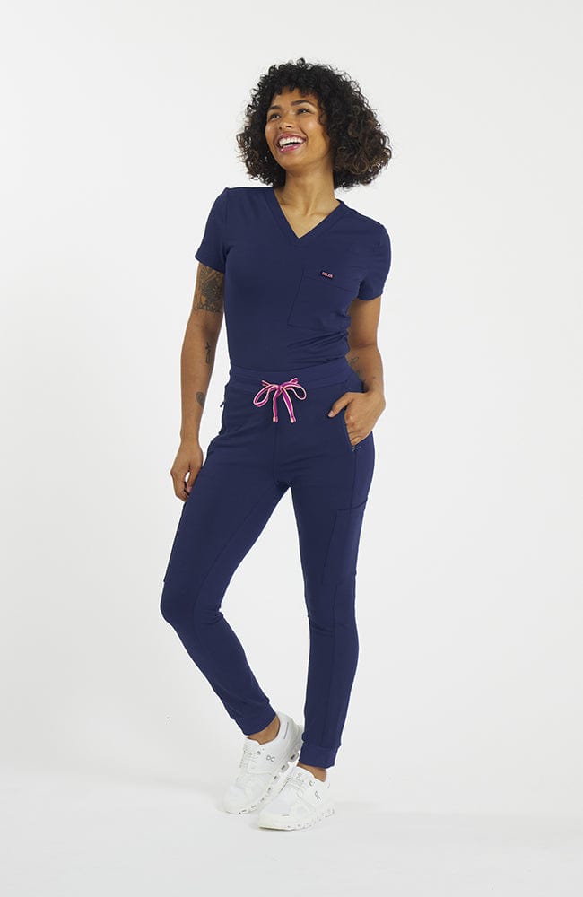 Lyra 7-Pocket FLEX Stretch Scrub Jogger Pant Navy | Dolan