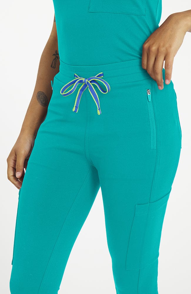 Lyra 7-Pocket FLEX Stretch Scrub Jogger Pant Teal | Dolan