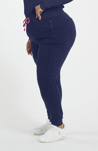 Lyra 7-Pocket FLEX Stretch Scrub Jogger Pant in Navy - DOLAN