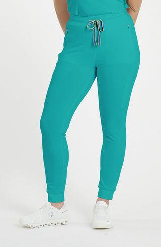 Lyra 7-Pocket FLEX Stretch Scrub Jogger Pant in Teal - DOLAN