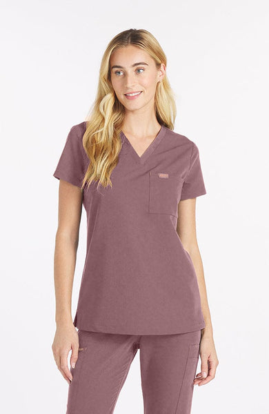 Mayfair V Neck 2-Pocket CORE Scrub Top Lavender Dusk | Dolan