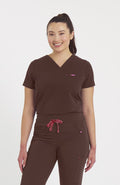 Woman wearing Mayfair Top in Mocha Rose - DOLAN