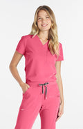 Woman wearing Mayfair Top in Peony Pink - DOLAN