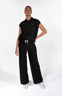 Mel Easy Fit 3-Pocket CORE Scrub Top in Black - DOLAN