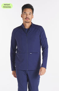 Park active jacket in Navy on man