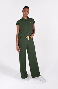 Palos Wide Leg 6-Pocket CORE Scrub Pant in Dark Olive - DOLAN
