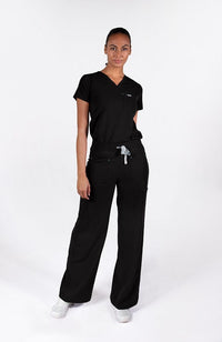 Palos Wide Leg 6-Pocket CORE Scrub Pant in Black - DOLAN