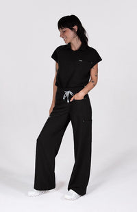 Palos Wide Leg 6-Pocket CORE Scrub Pant in Black - DOLAN