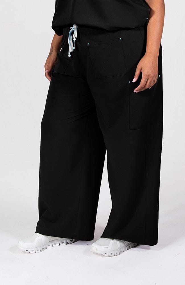 Palos Wide Leg 6-Pocket CORE Scrub Pant in Black - DOLAN