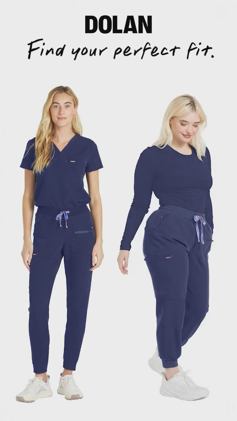 Video showing side-by-side comparison of DOLAN pants fit in regular vs curve style.
