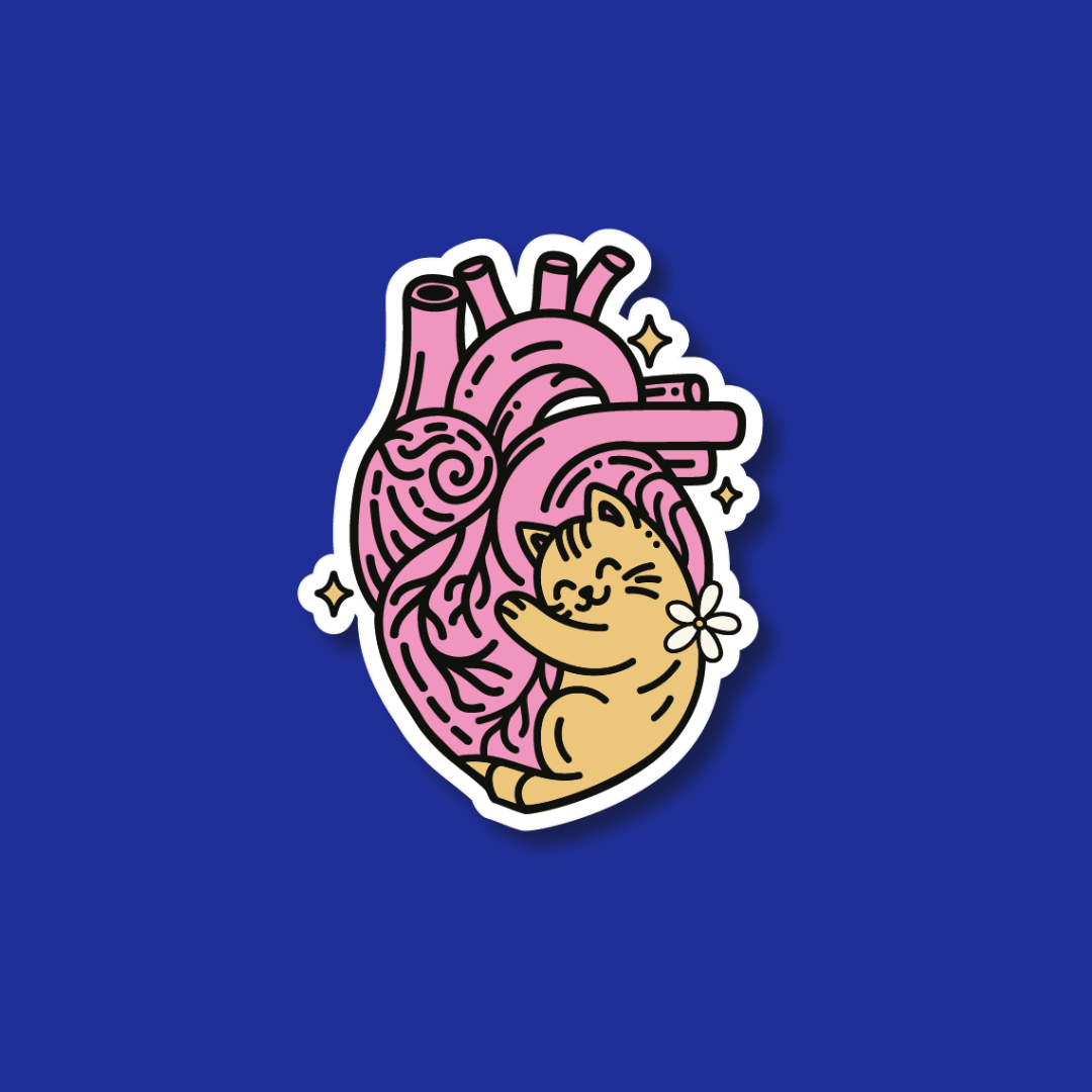 Acrylic Badge Topper: Cardiac Cat