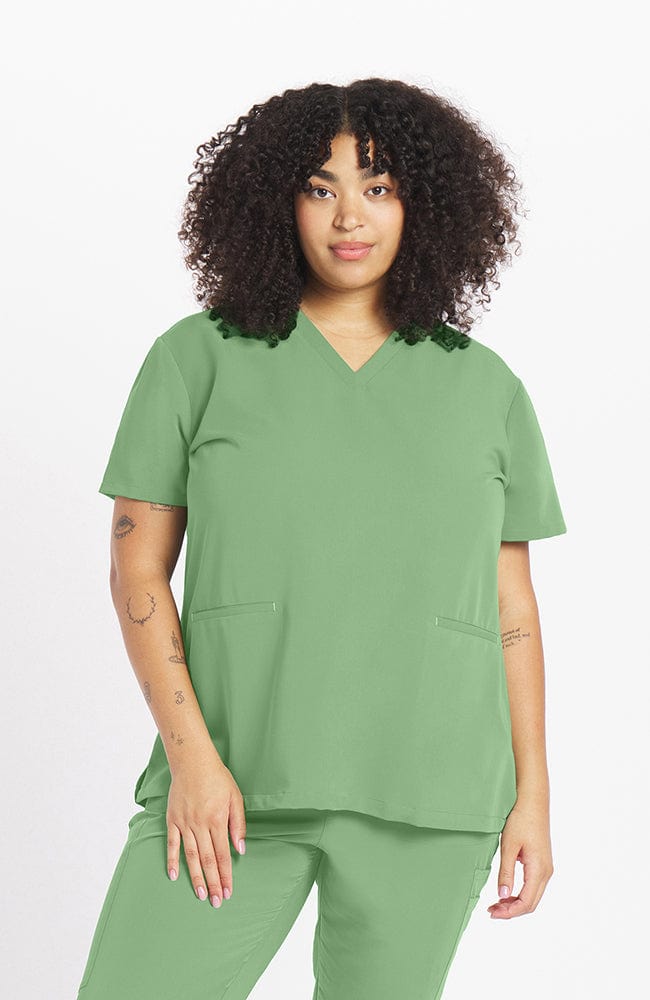 Sage green scrub on sale tops