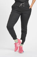 Huntington high-waisted jogger pants 7-pocket TLC scrub in charcoal