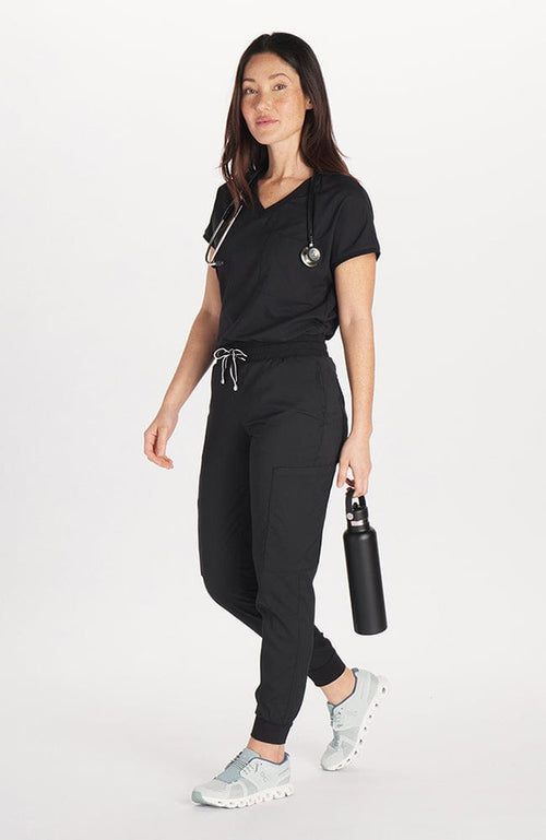 DOLAN high waisted Huntington scrub jogger pants in Black