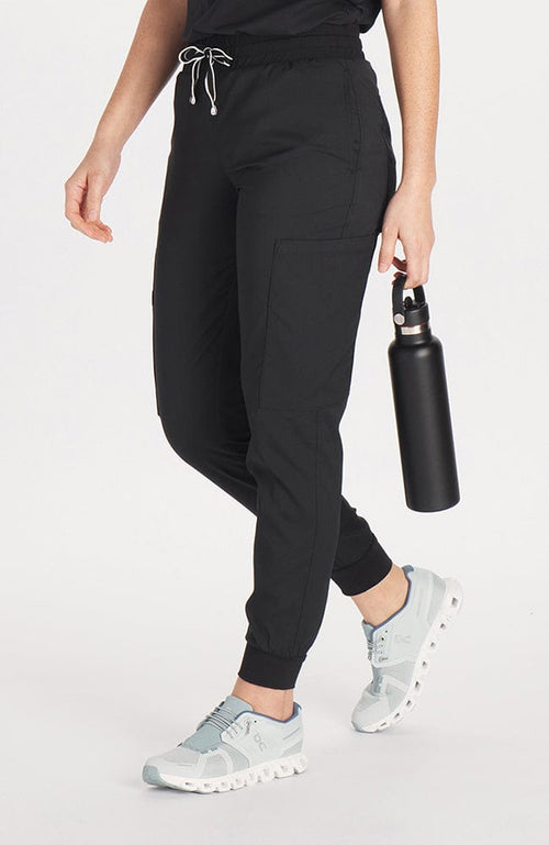 DOLAN high waisted Huntington scrub jogger pants in Black