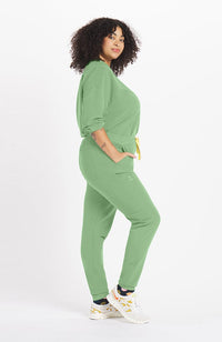 High waisted Hope 11-Pocket Jogger in Bright Olive 2X-5X