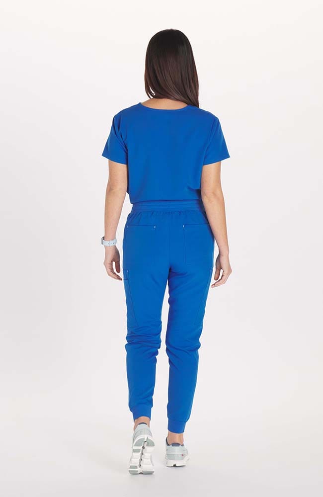 Women's Mayfair V Neck 2-Pocket CORE Royal Blue Scrub Top | DOLAN