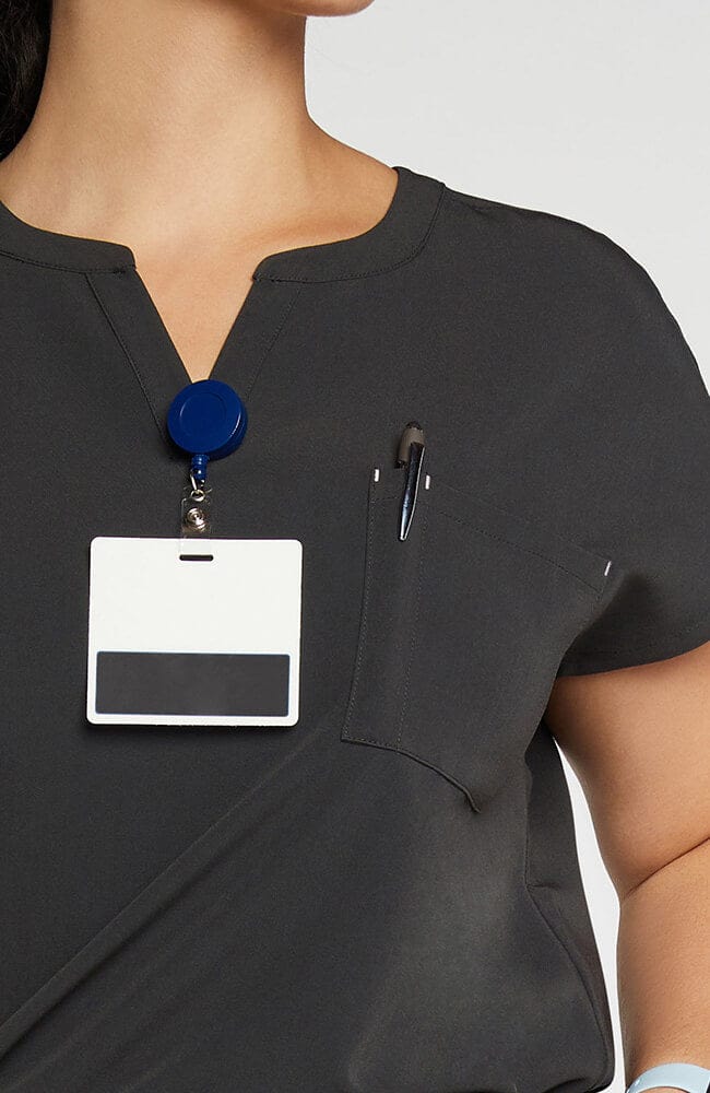 Mission 2-Pocket CORE Scrub Top Charcoal | Dolan