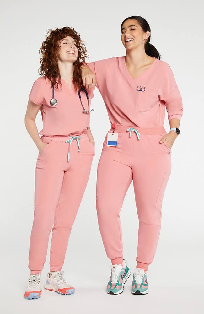 Women's Mission 2-Pocket CORE Scrub Top in pink by DOLAN