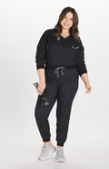 DOLAN TLC Solaire 3/4 Sleeve Scrub Top in Black