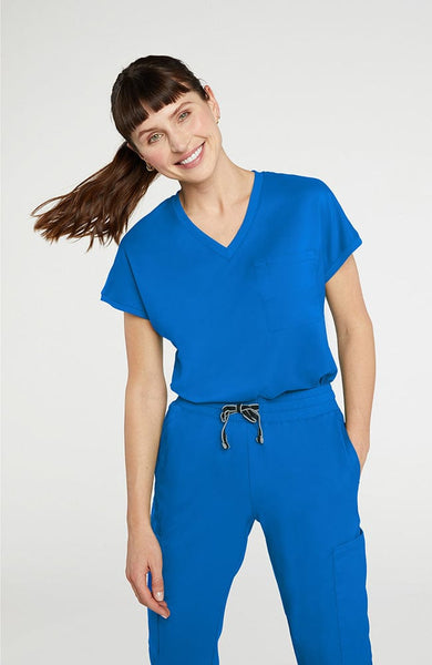 Women's Walker Drop Shoulder 2-Pocket TLC Hunter Green Scrub Top | Dolan Hunter Green / XXSmall / Regular